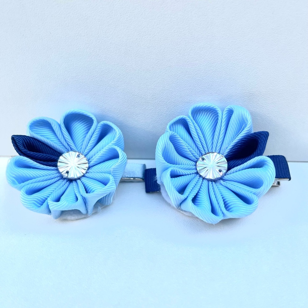 Cute pair of bows for girl baby girl elegant  blue color “ADD MORE ITEN BUNDLE”